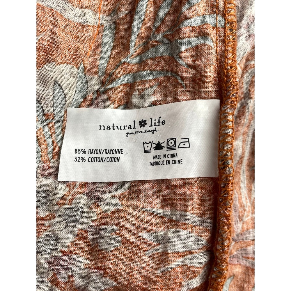 Natural Life Dress Midi Burnt Orange Tiered Skirt Fall Boho Back to School S - Picture 3 of 5